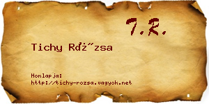 Tichy Rózsa névjegykártya